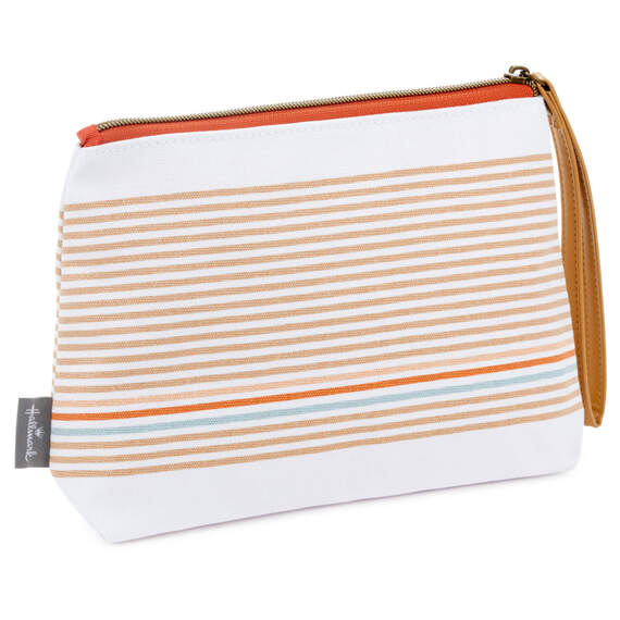 Wonderfully Made Striped Canvas Pouch With Wrist Strap, , large image number 2