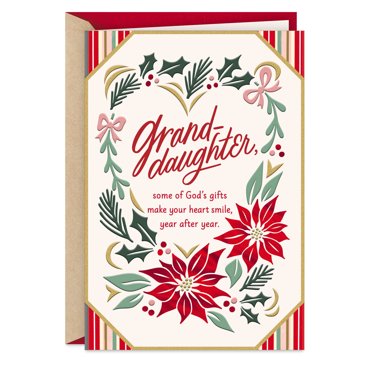 God's Gifts Make Your Heart Smile Religious Christmas Card for Granddaughter