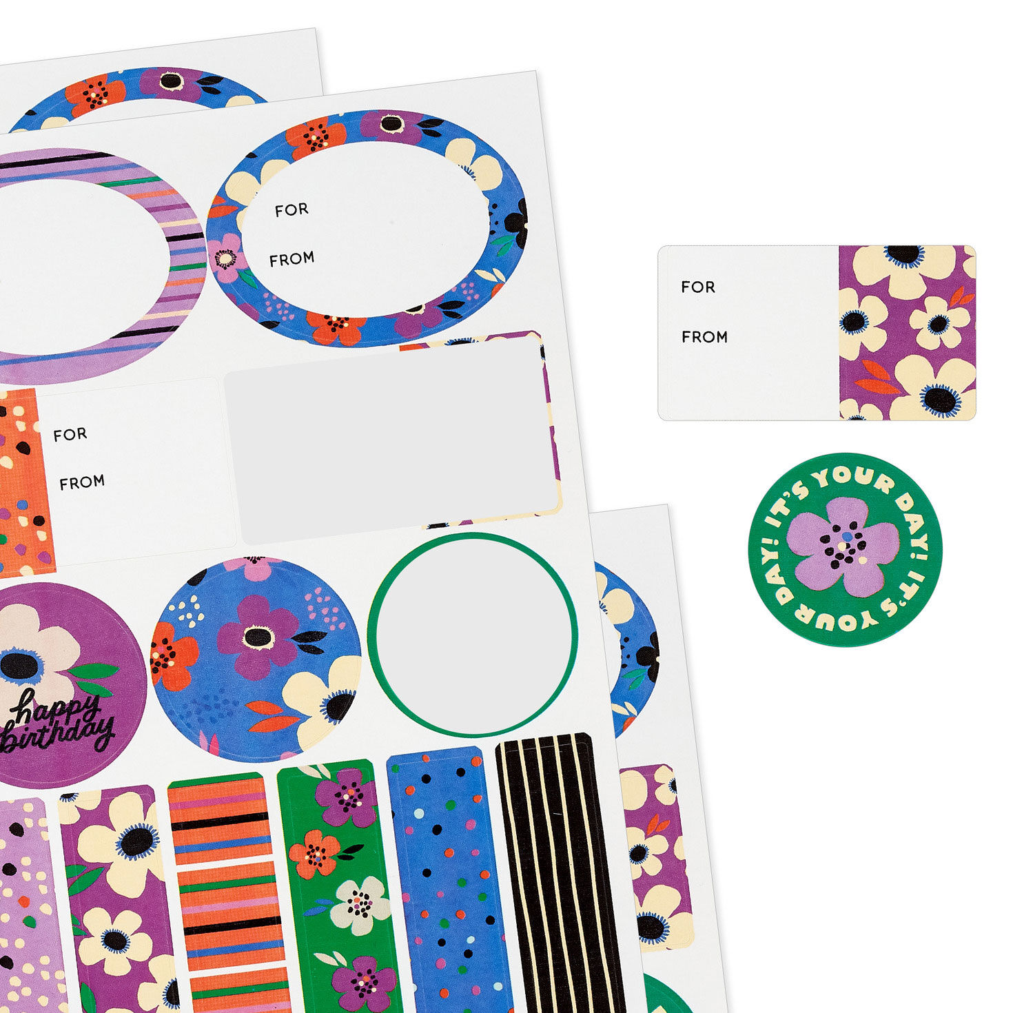 Lavender-Scented Colorful Floral Gift Tags/Stickers detail image number 5