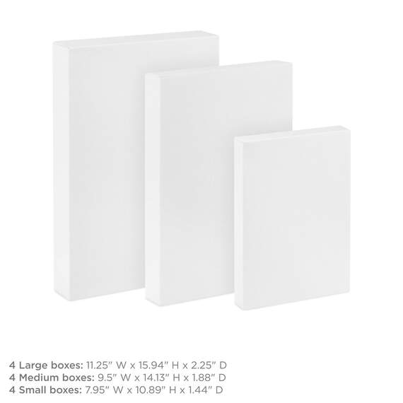 White 12-Pack Small, Medium and Large Gift Boxes Assortment, , large image number 4