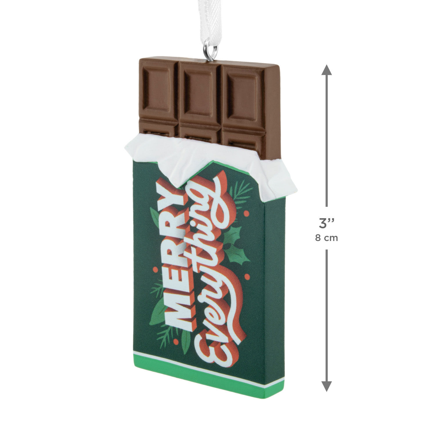 Merry Everything Chocolate Bar Christmas Ornament measurement image number 3