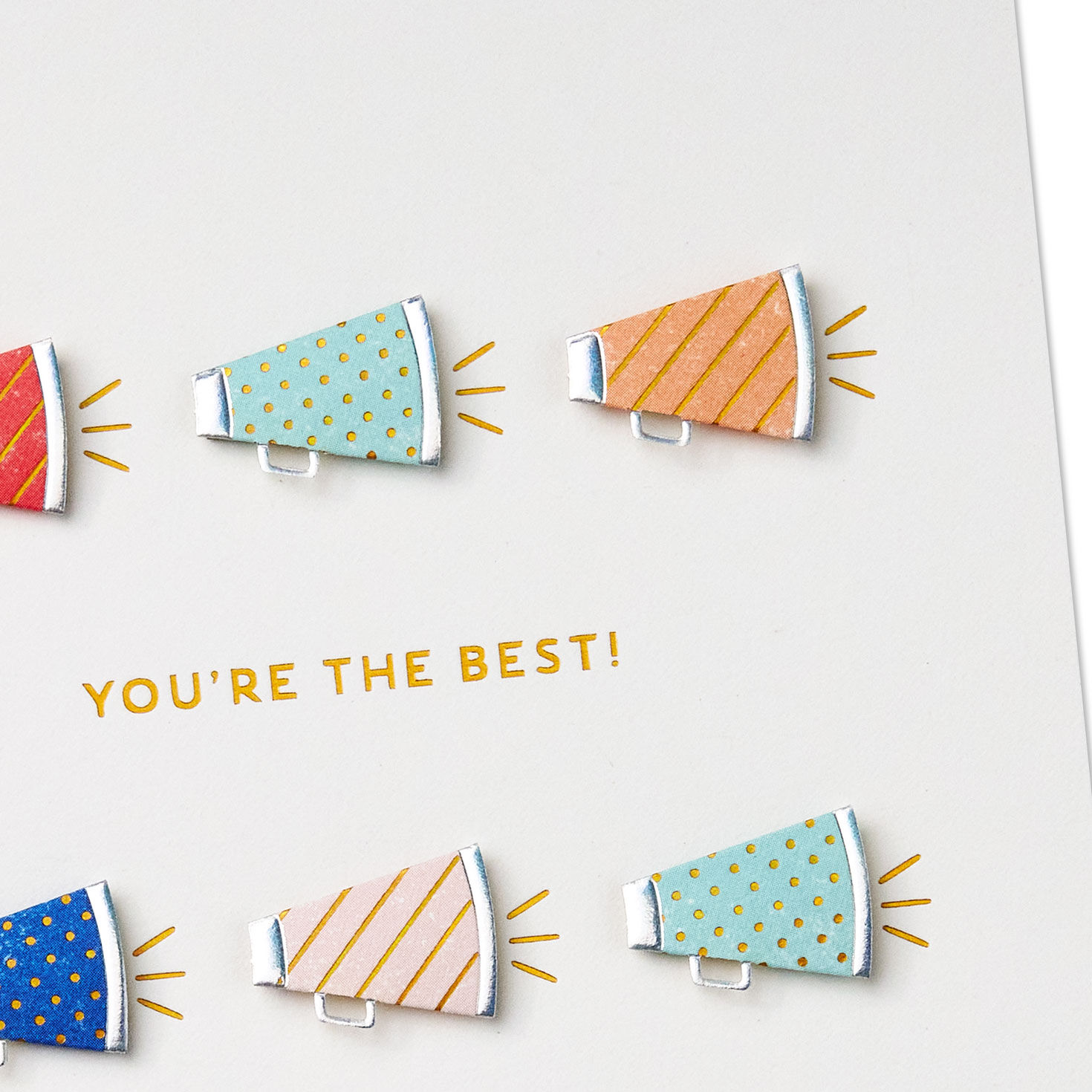 Rainbow Megaphones Appreciation Card Card Front Detail image number 4
