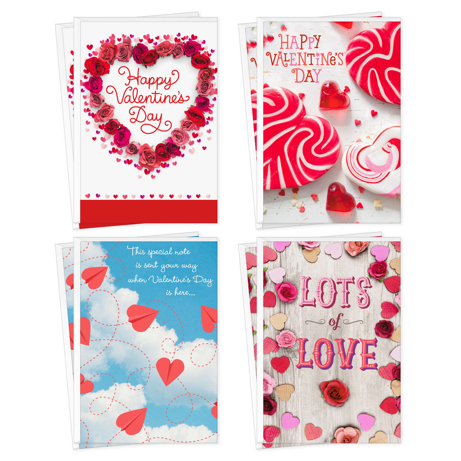 Paper Airplanes and Candy Hearts Assorted Valentine's Day Cards, Pack of 8 for only USD 7.99 | Hallmark