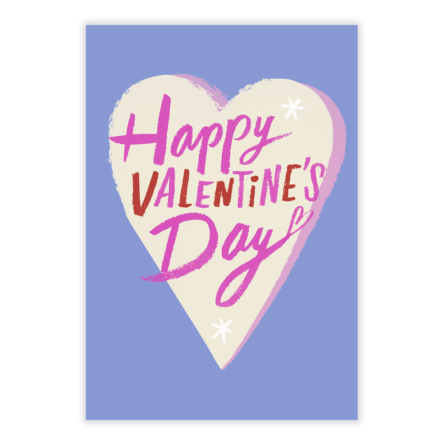 Heart on Blue Personalized Valentine's Day Card front image number 2