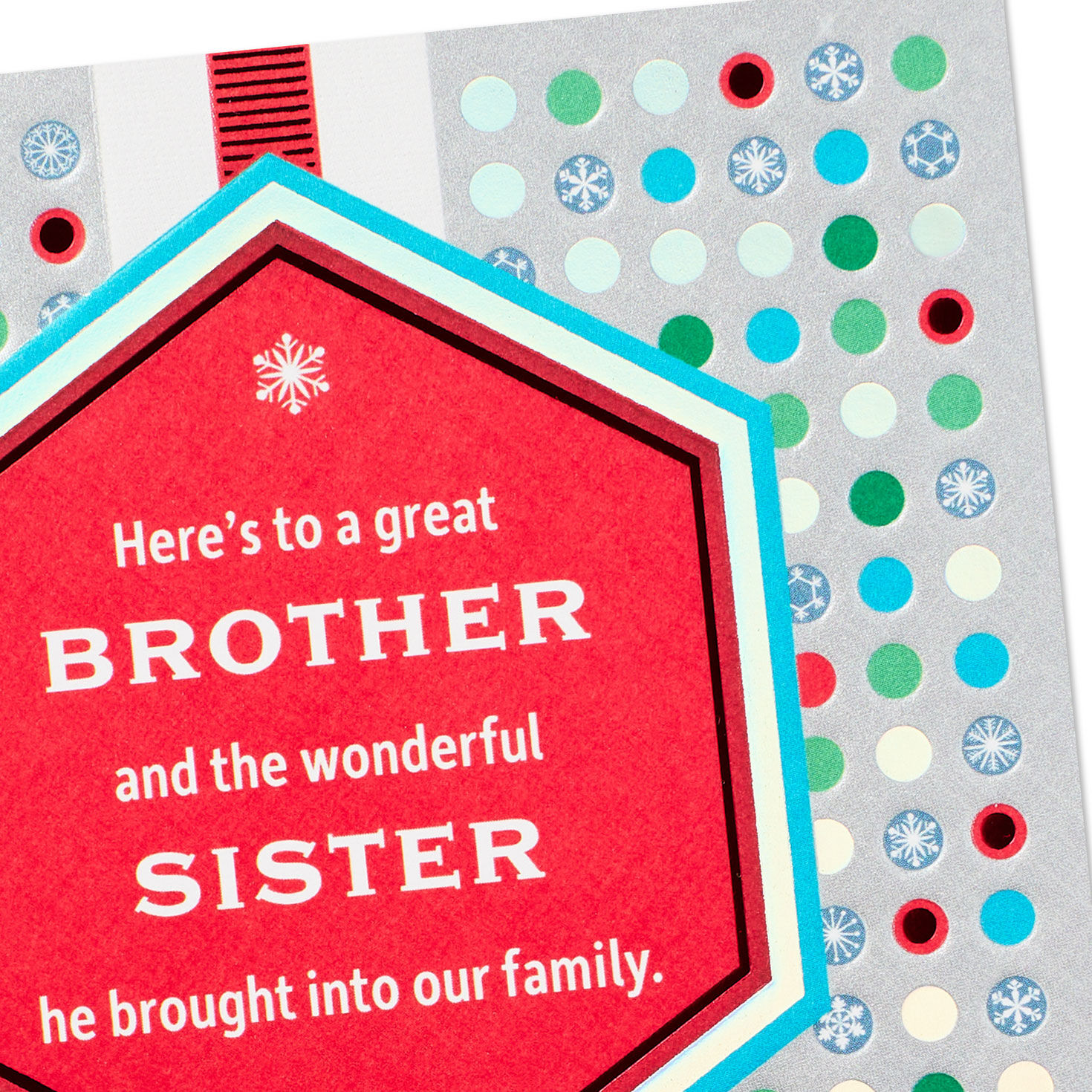 Festive Dots Christmas Card for Brother and Sister-in-Law Card Front Detail image number 4