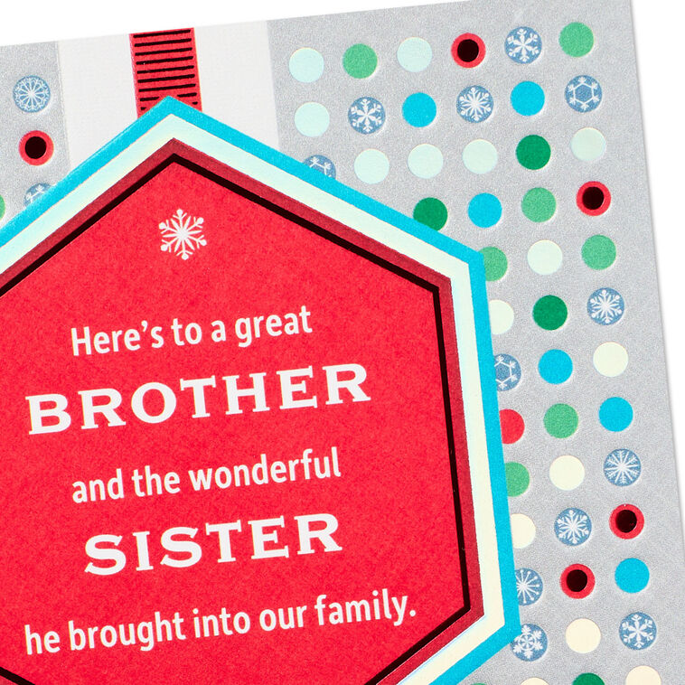 Festive Dots Christmas Card for Brother and Sister-in-Law Card Front Detail image number 4