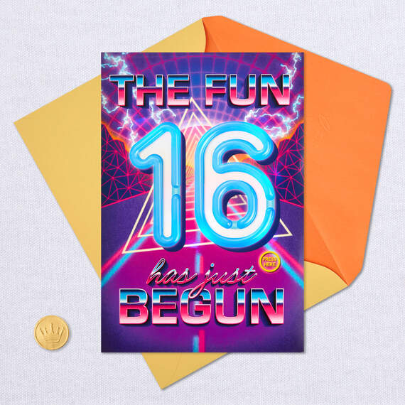 The Fun Has Begun Musical Light-Up 16th Birthday Card, , large image number 5
