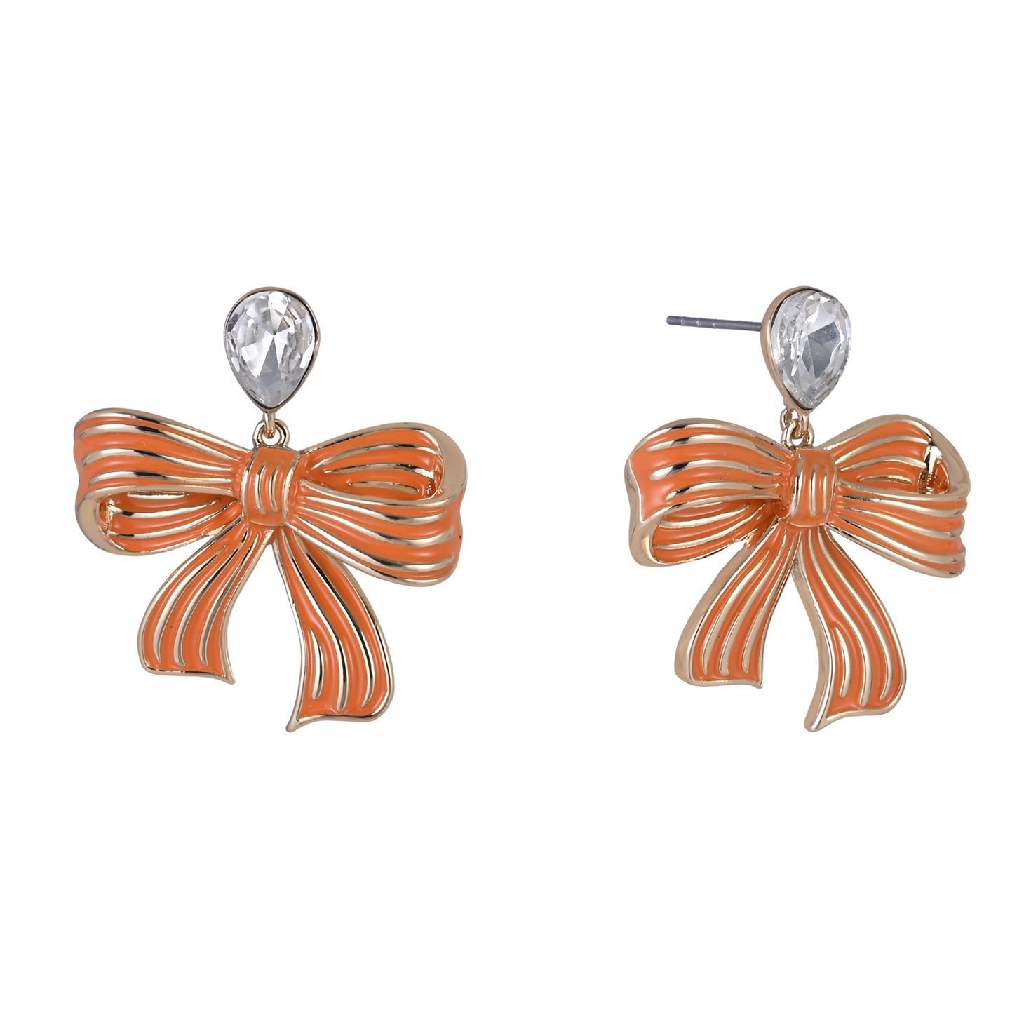 Orange Bow Earrings