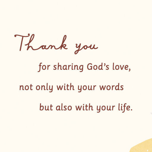 Thank You for Sharing God's Love Religious Clergy Appreciation Card, 