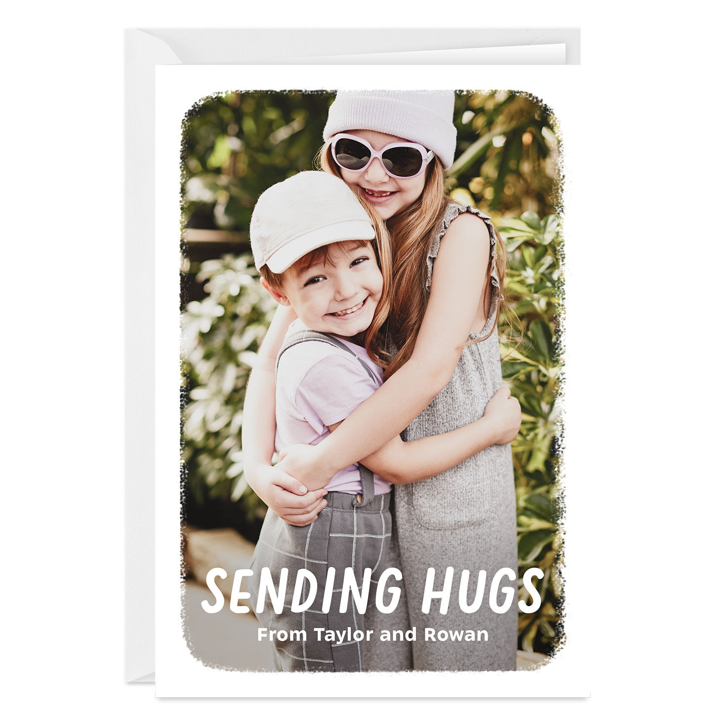 Personalized White Outline Photo Card