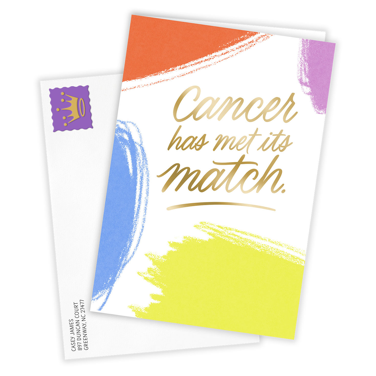 Color Swatches Cancer Personalized Card Card Front with Envelope image number 2