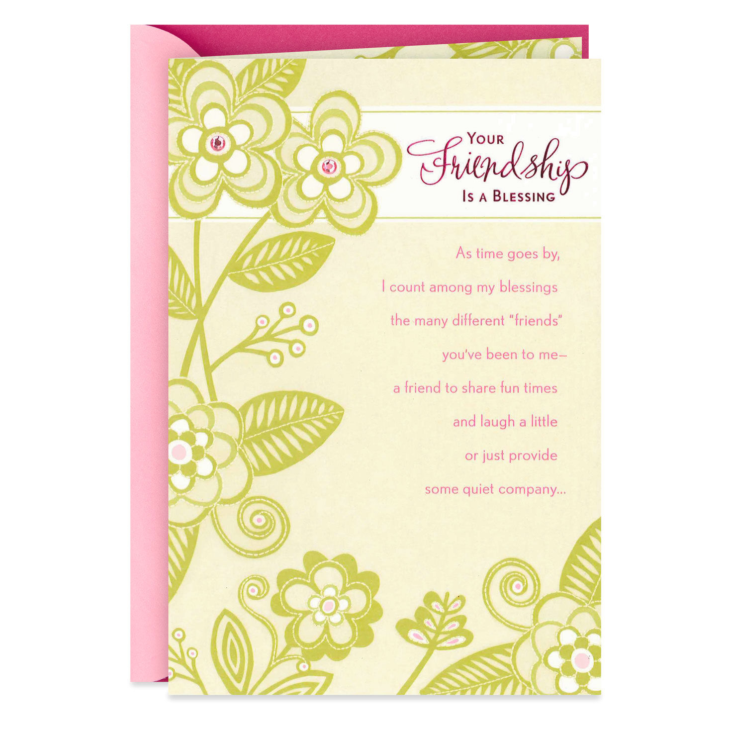 Blessed by our friendship greeting card Blessed by our friendship greeting card
