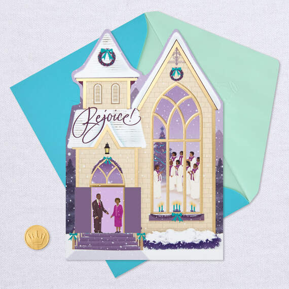 Rejoice Church Choir Religious Christmas Card, , large image number 6