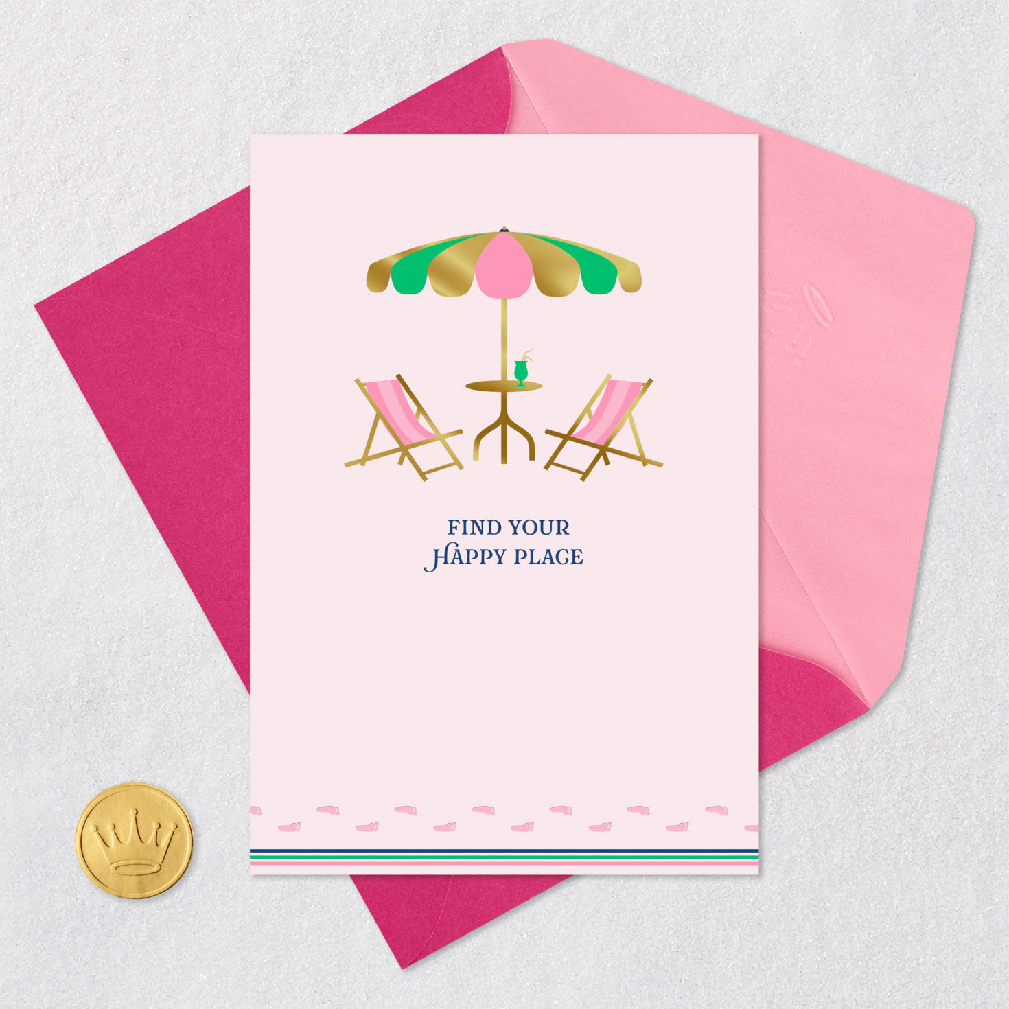 Pink, Green and Gold Patio Set Mother's Day Card Card Front with Envelope and Gold Seal image number 6