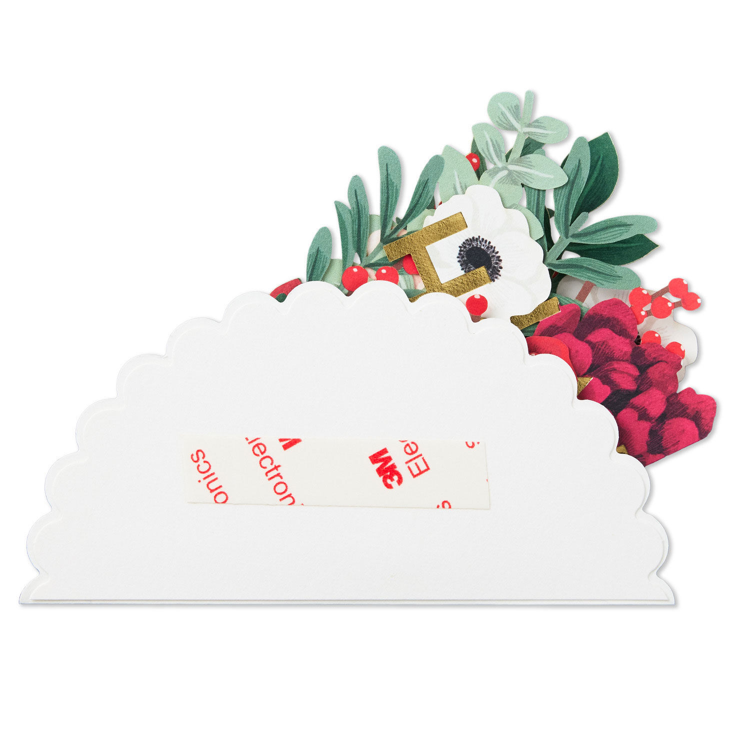 Red and Green Floral Holiday Gift Wrap Accessory bottom image number 4
