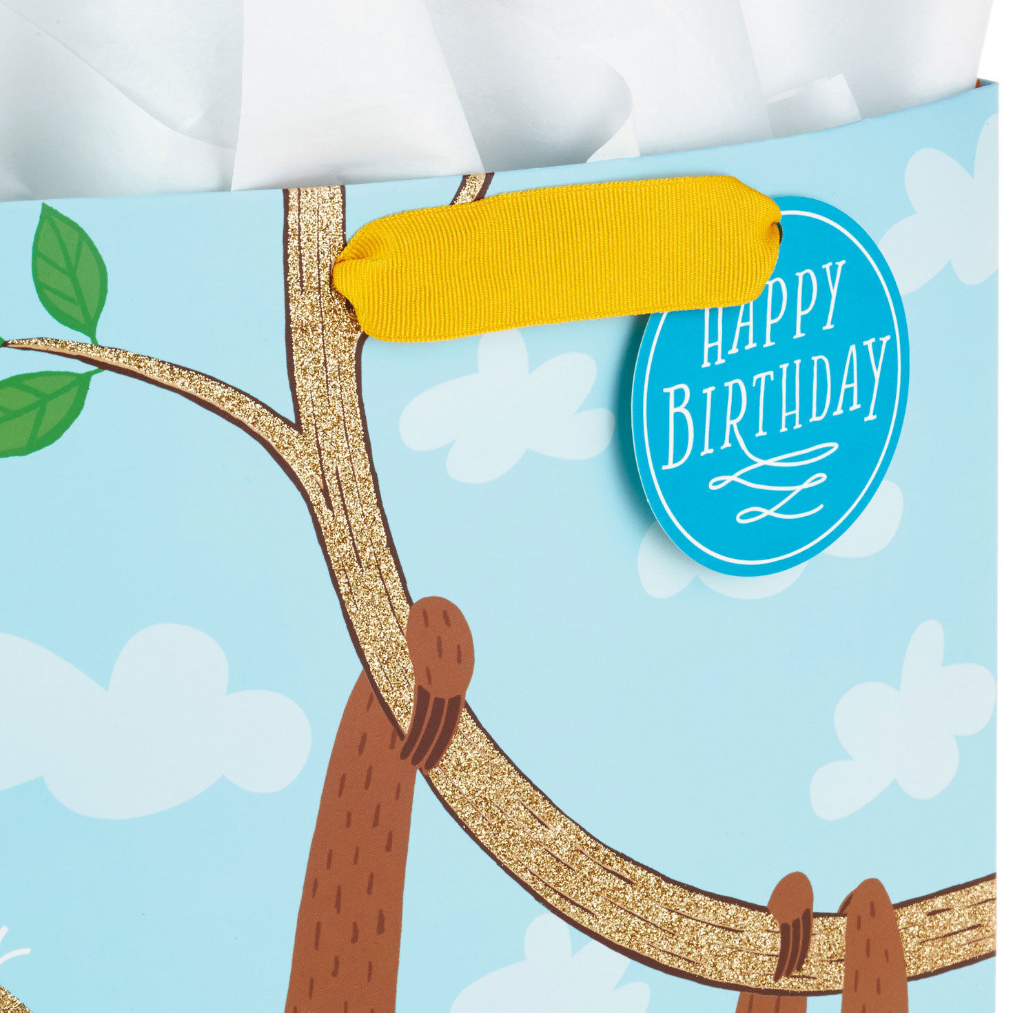 Sloth, Unicorn and Dinosaur Large Gift Bag Bundle handle detail image number 4