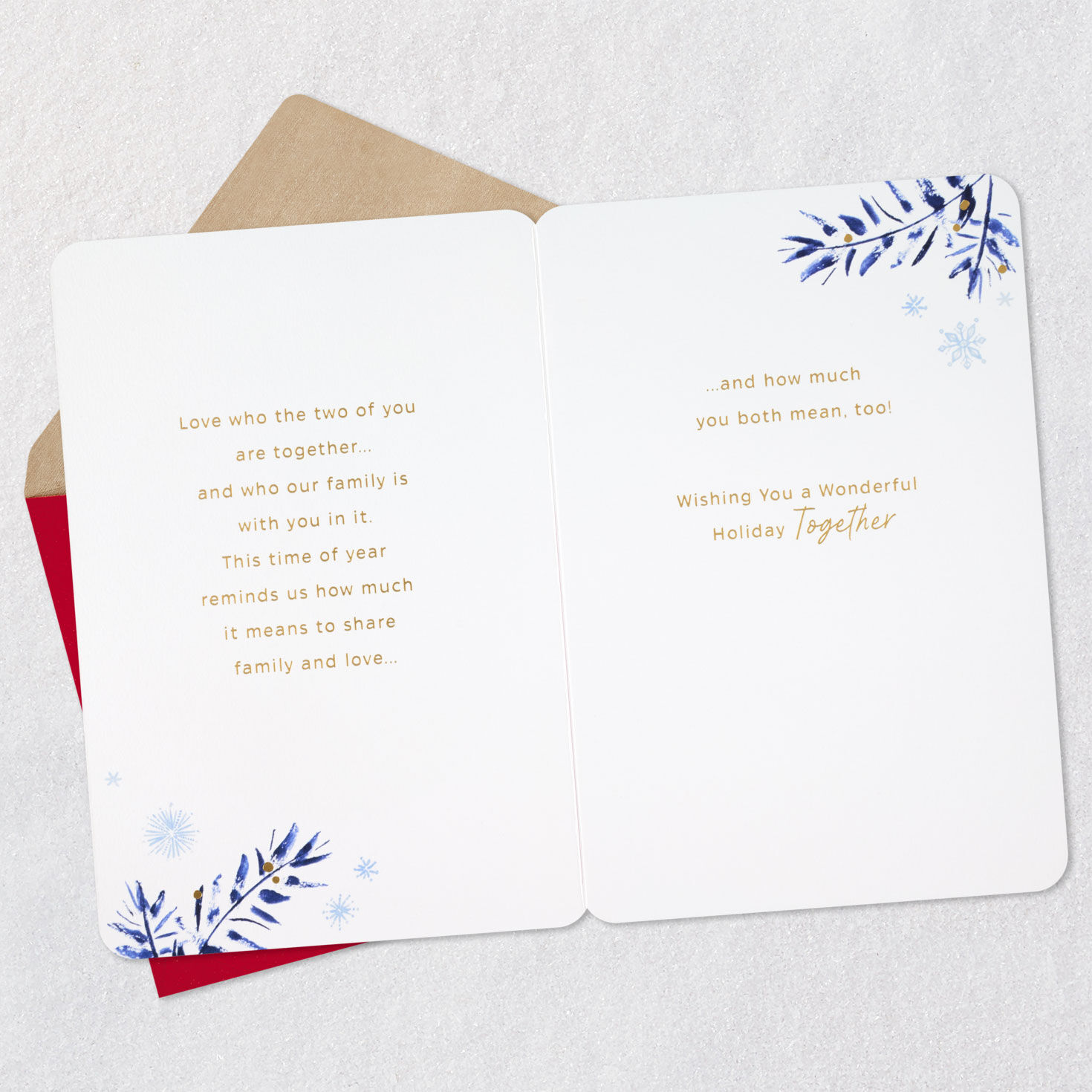 Snuggling Owls Christmas Card for Son and Partner Open card with envelope image number 4