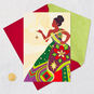 Black Woman Colorful Dress Christmas Card for Sister Card Front with Envelope and Gold Seal image number 6