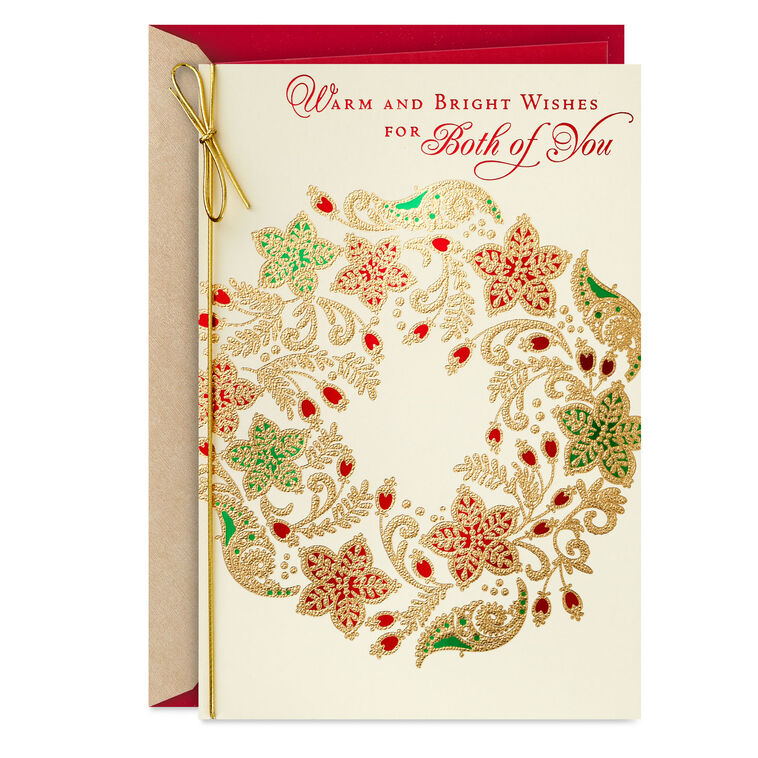 Wonder, Peace and Joy Christmas Card for Couple