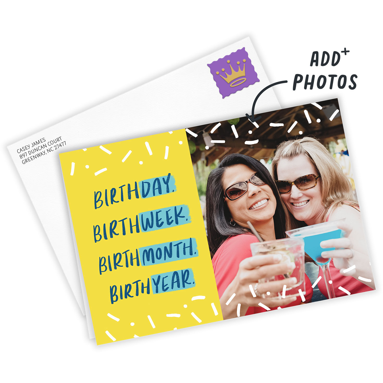 Personalized Yellow With Sprinkles Birthday Photo Card  image number 2