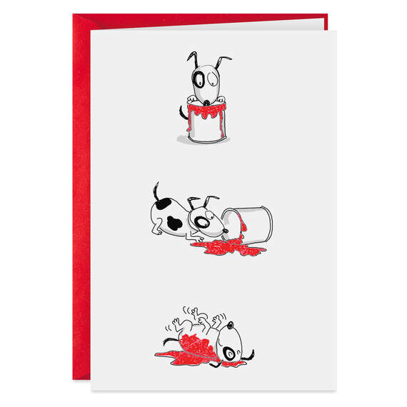 Cute Puppy Dog and Paint Happy Valentine's Day Card
