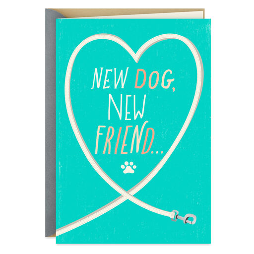 Leash Heart New Dog Congratulations Card, 