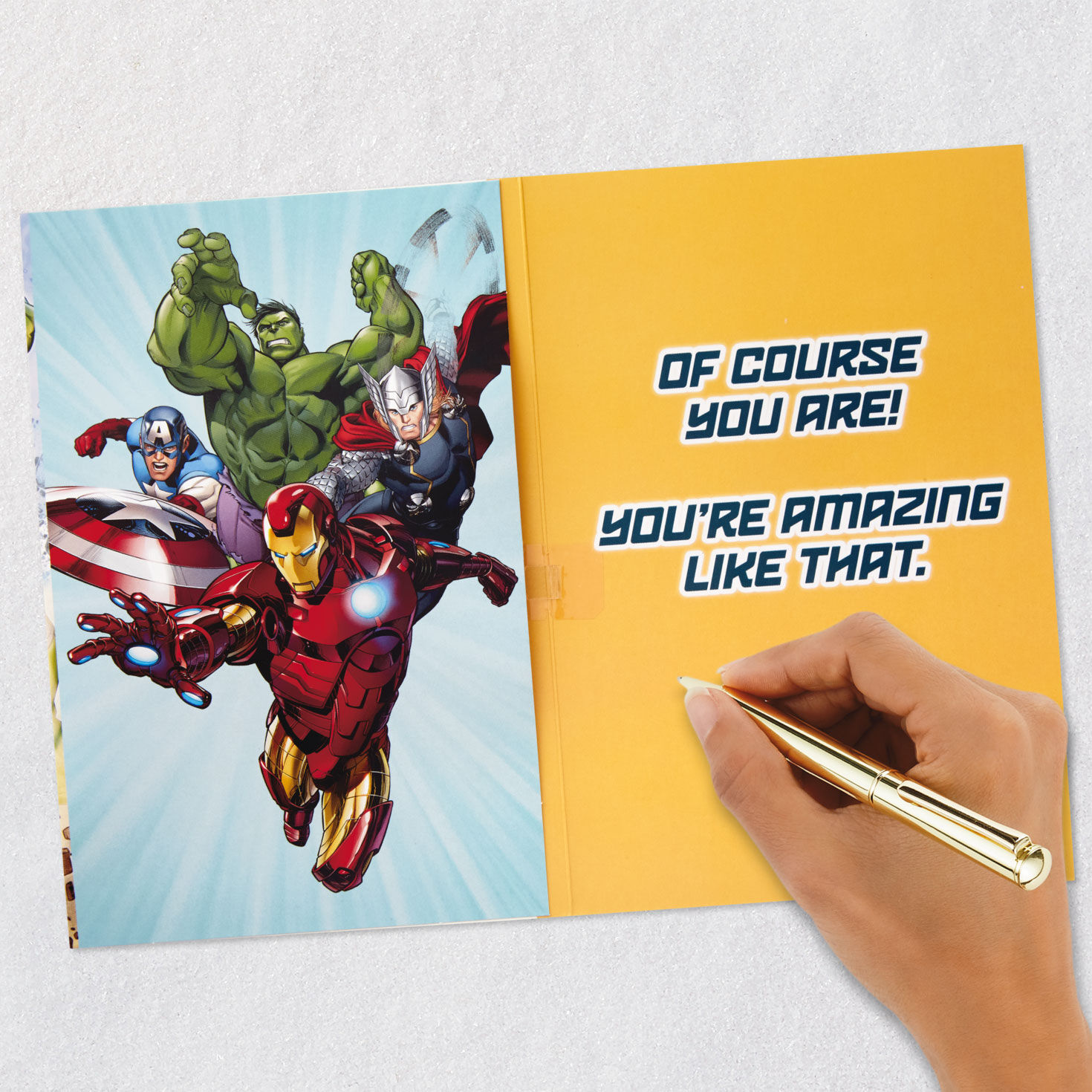 Marvel Avengers Super Hero Birthday Card for Kids Signing card image number 6
