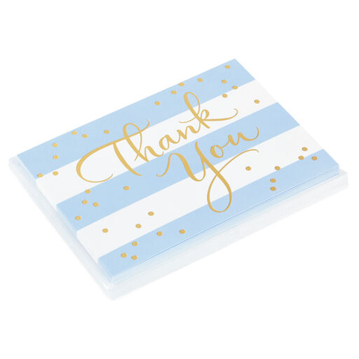 Blue Stripes Blank Thank-You Notes, Pack of 10, 