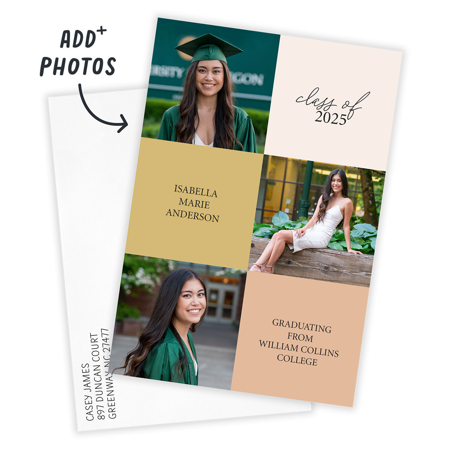 Color Blocks Class of 2025 Photo Collage Graduation Announcement, , large image number 2
