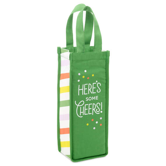 Here's Some Cheers Canvas Wine Bag, , large image number 1