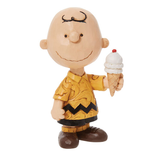 Jim Shore Peanuts Mini Charlie Brown With Ice Cream Cone Figurine, 3.25", 