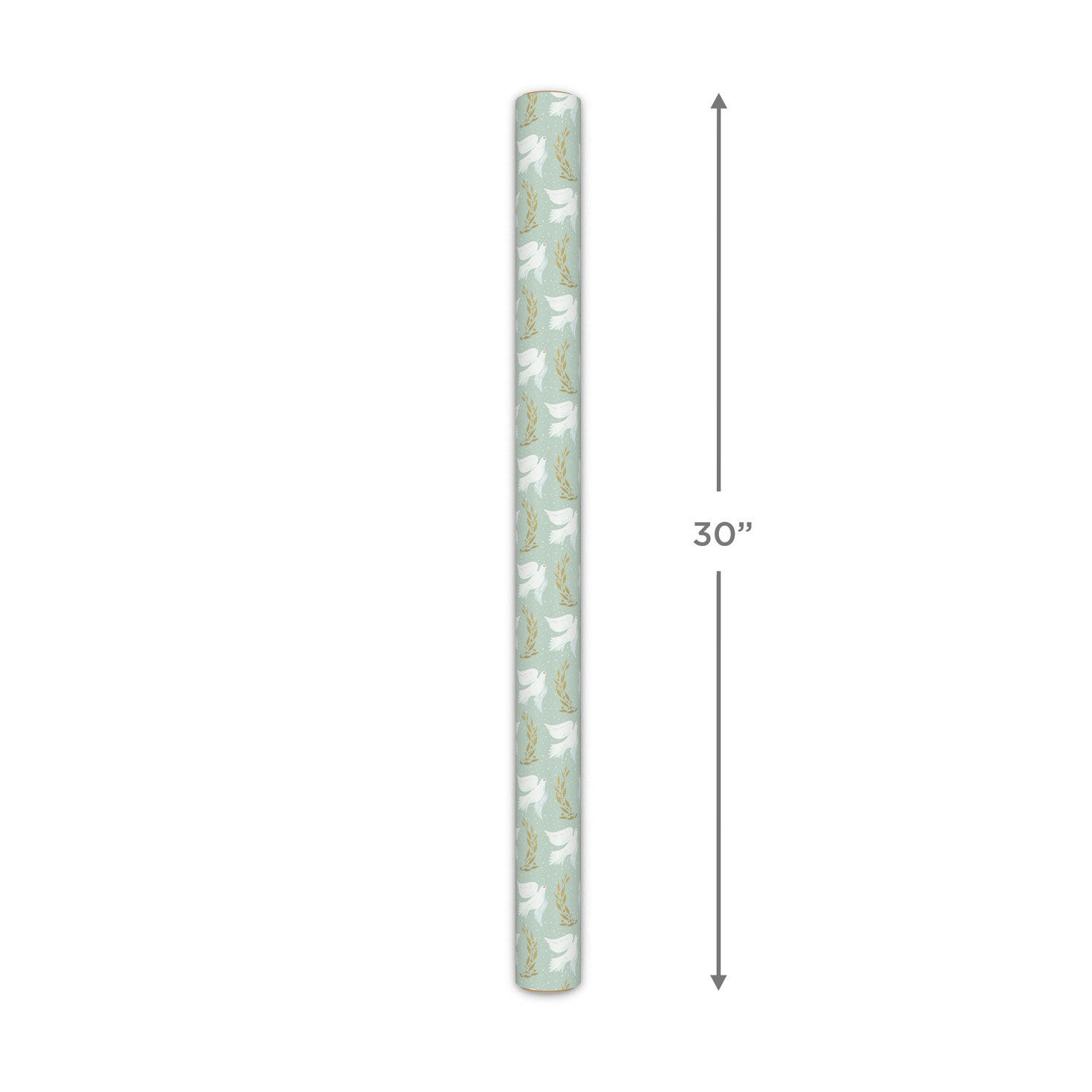 Doves in Flight Christmas Wrapping Paper Roll Measurement image number 5