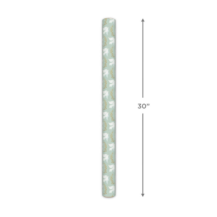 Doves in Flight Christmas Wrapping Paper Roll Measurement image number 5