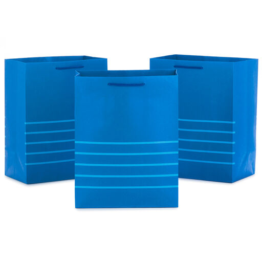 11.5" Royal Blue 3-Pack Gift Bags, 