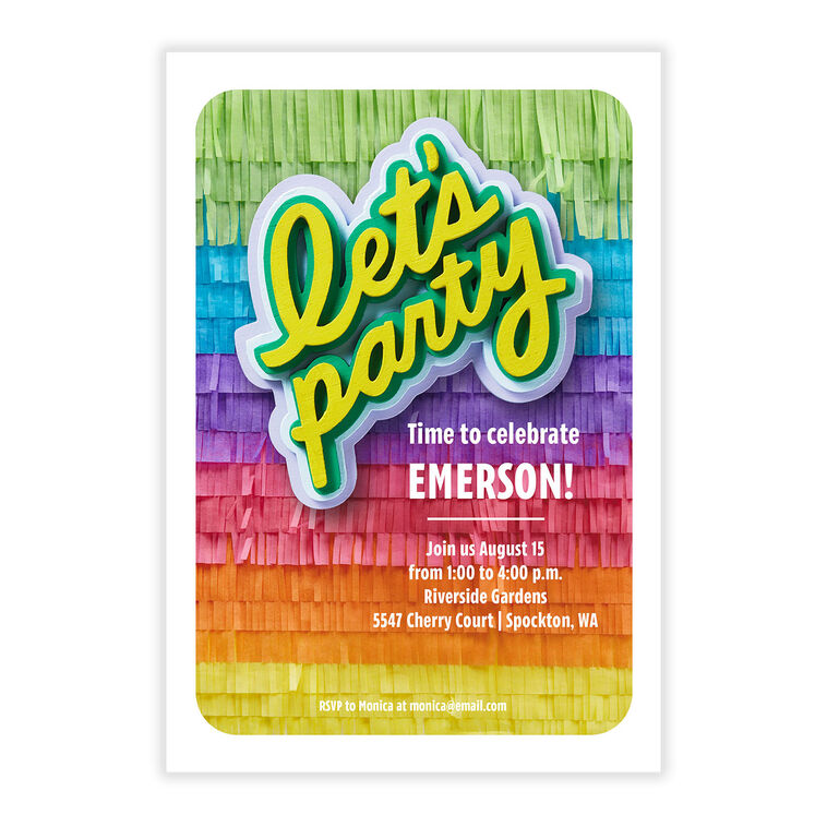 Let's Party Piñata Invitation, , large image number 5