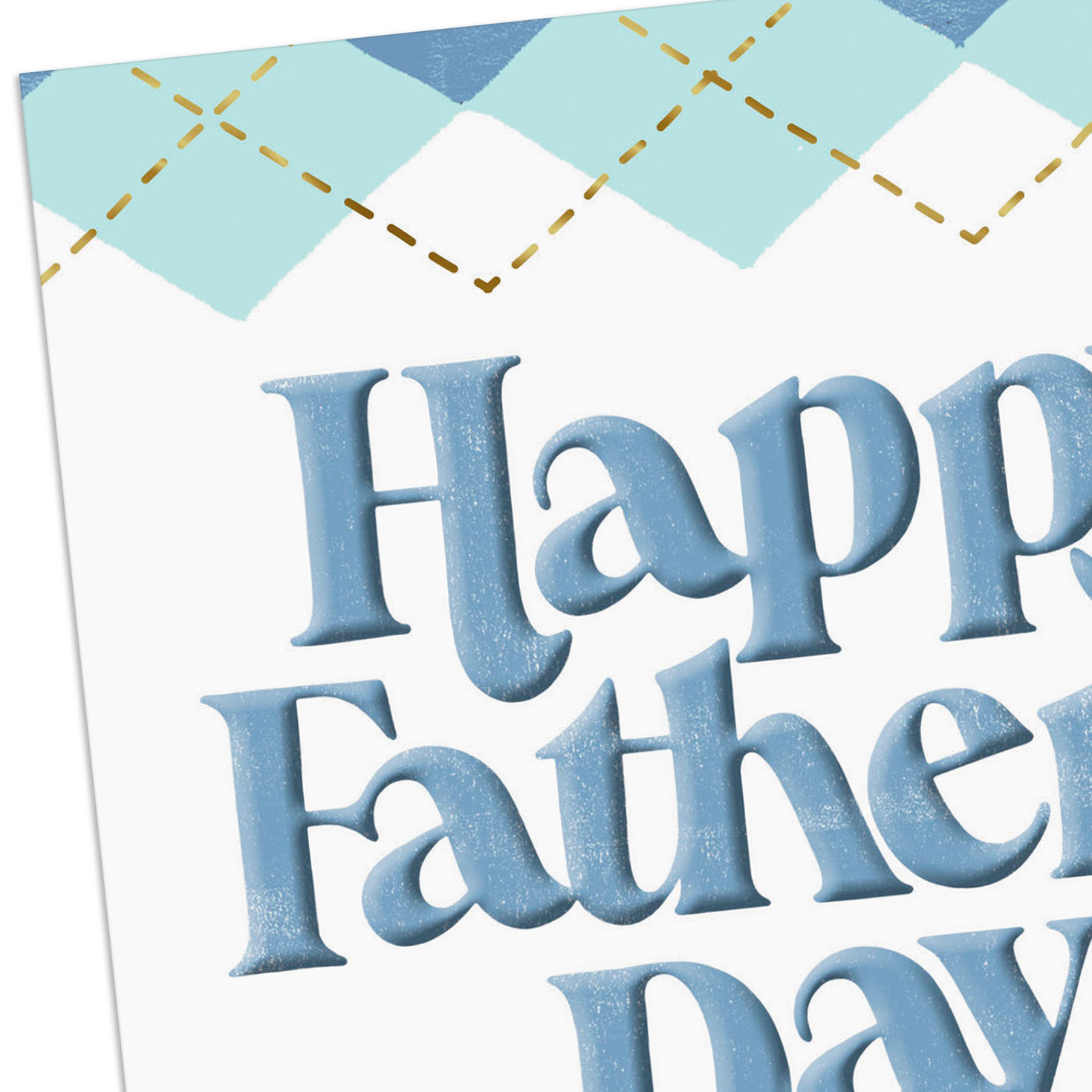 Blue, Black and Peach Argyle Father's Day Card Card Cover Detail image number 4