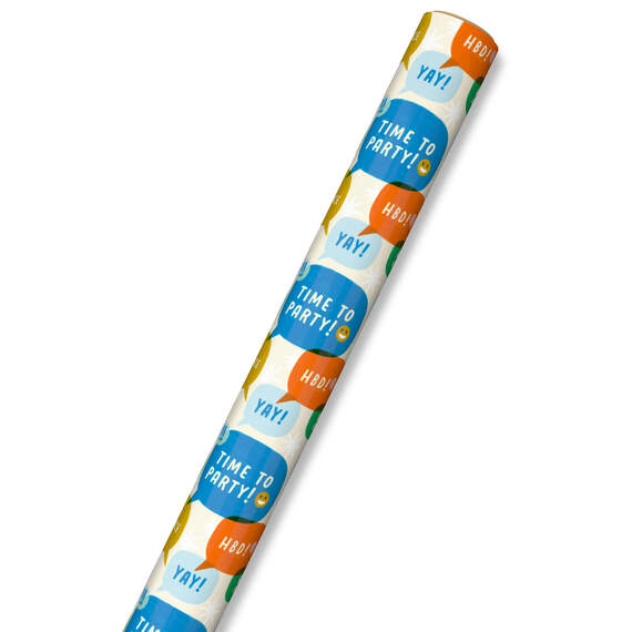 Happy Birthday Word Bubbles Wrapping Paper, 17.5 sq. ft., , large image number 6