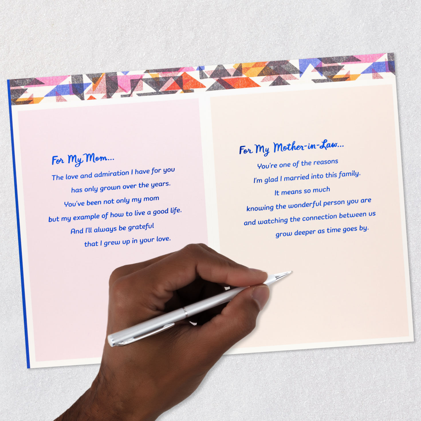 Hearts and Flowers Mom Mother's Day Card From Both Signing card image number 7