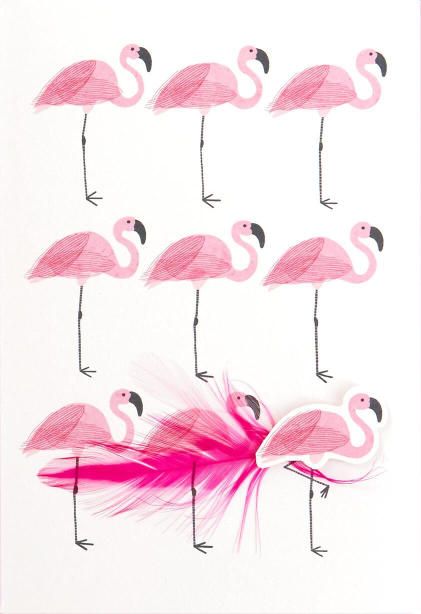 Happiest Happy Thought Flamingos Thinking of You Card