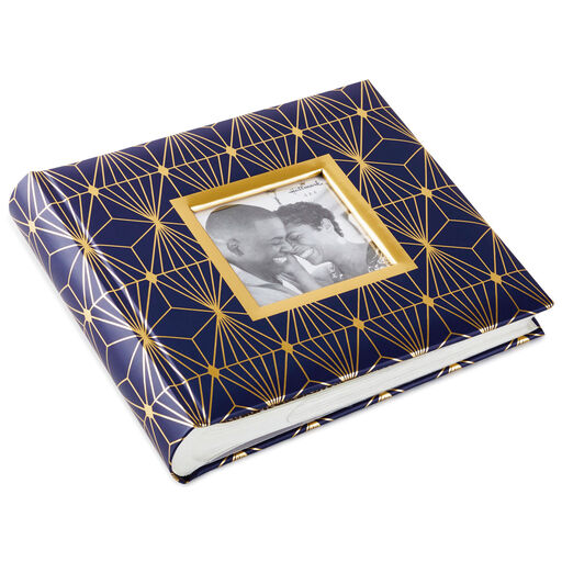 Navy and Gold Geometric Design Photo Album, 