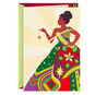 Black Woman Colorful Dress Christmas Card for Sister Card Front image number 1