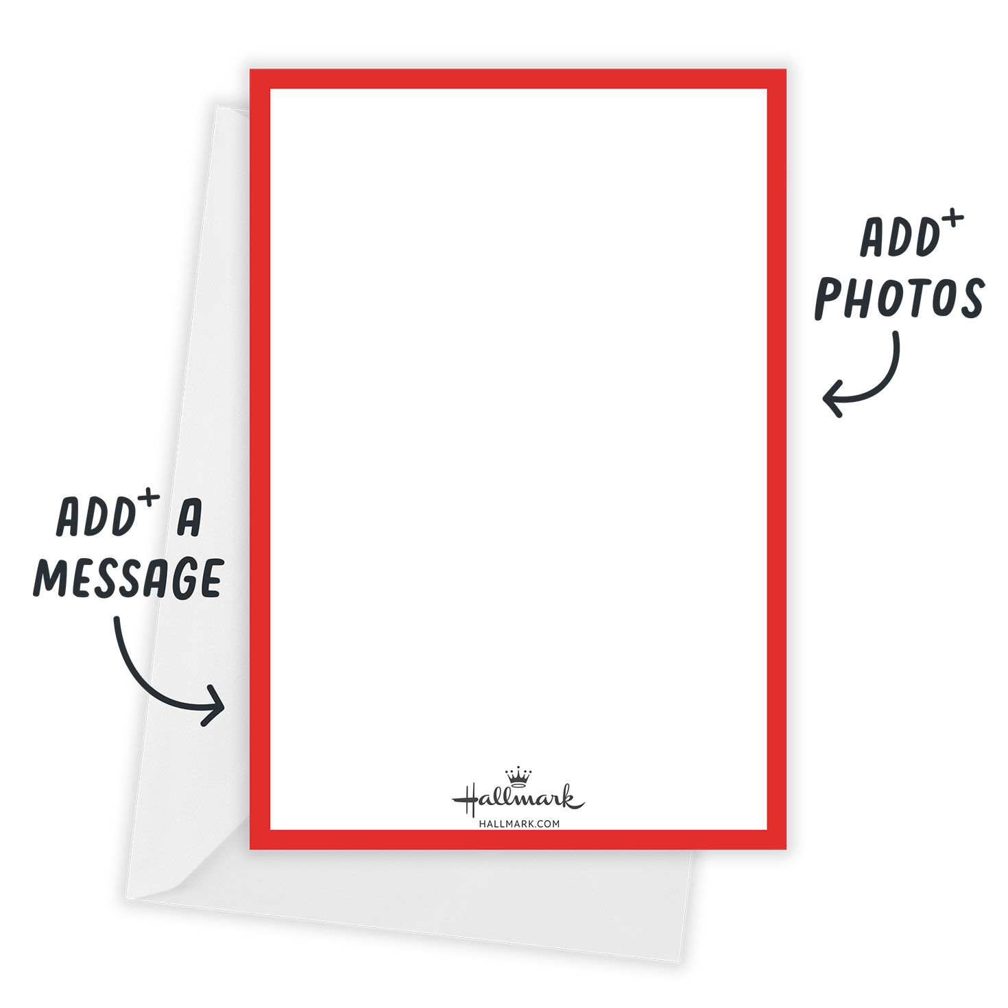 Nailed It Red Border Personalized Holiday Photo Card Open Card with Envelope indicating personalization image number 3