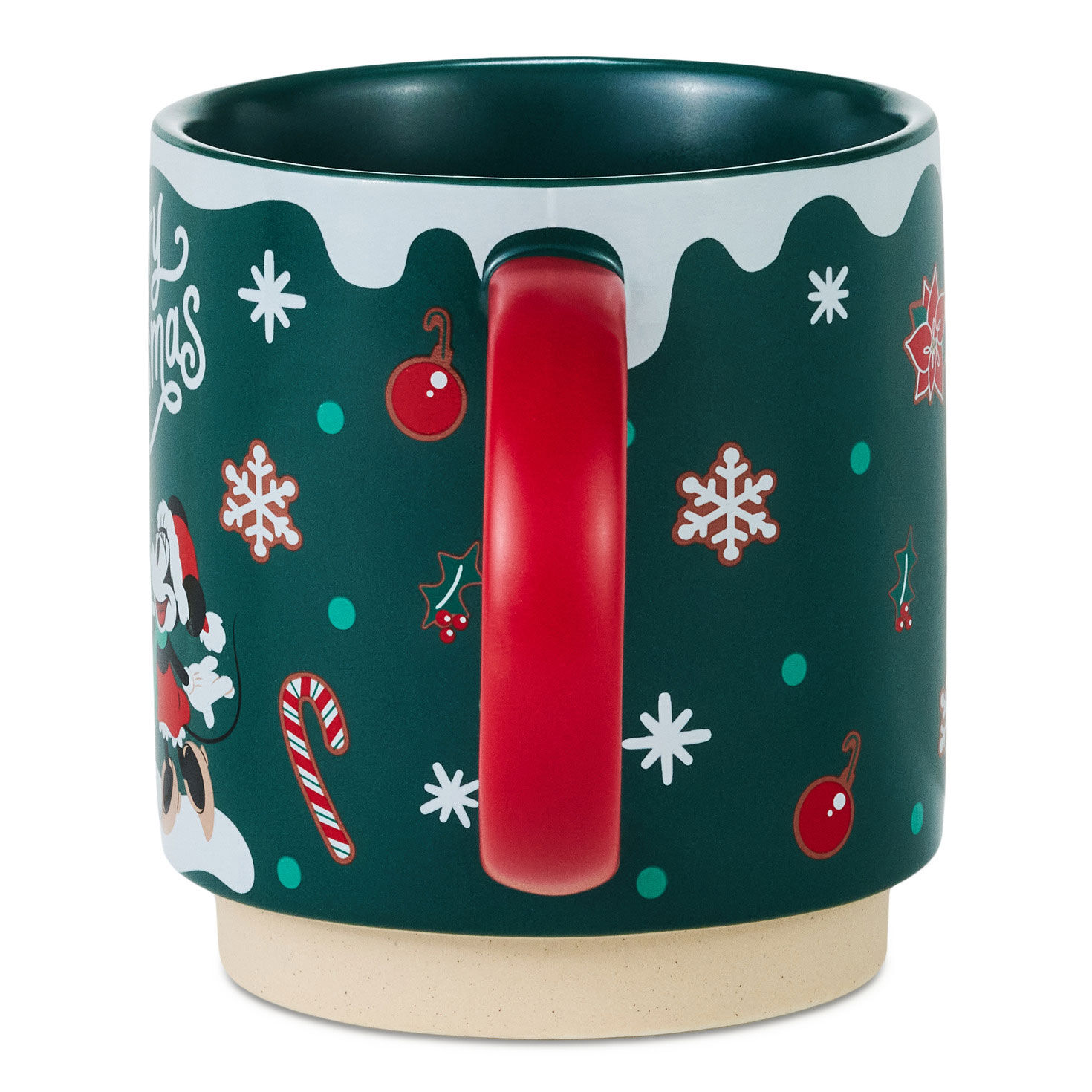 Mickey Minnie Decorating Cookies Green and Red Mug side image number 3