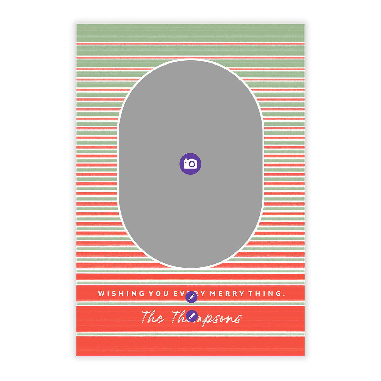Bright Merry Stripes Flat Christmas Photo Card, , large image number 5