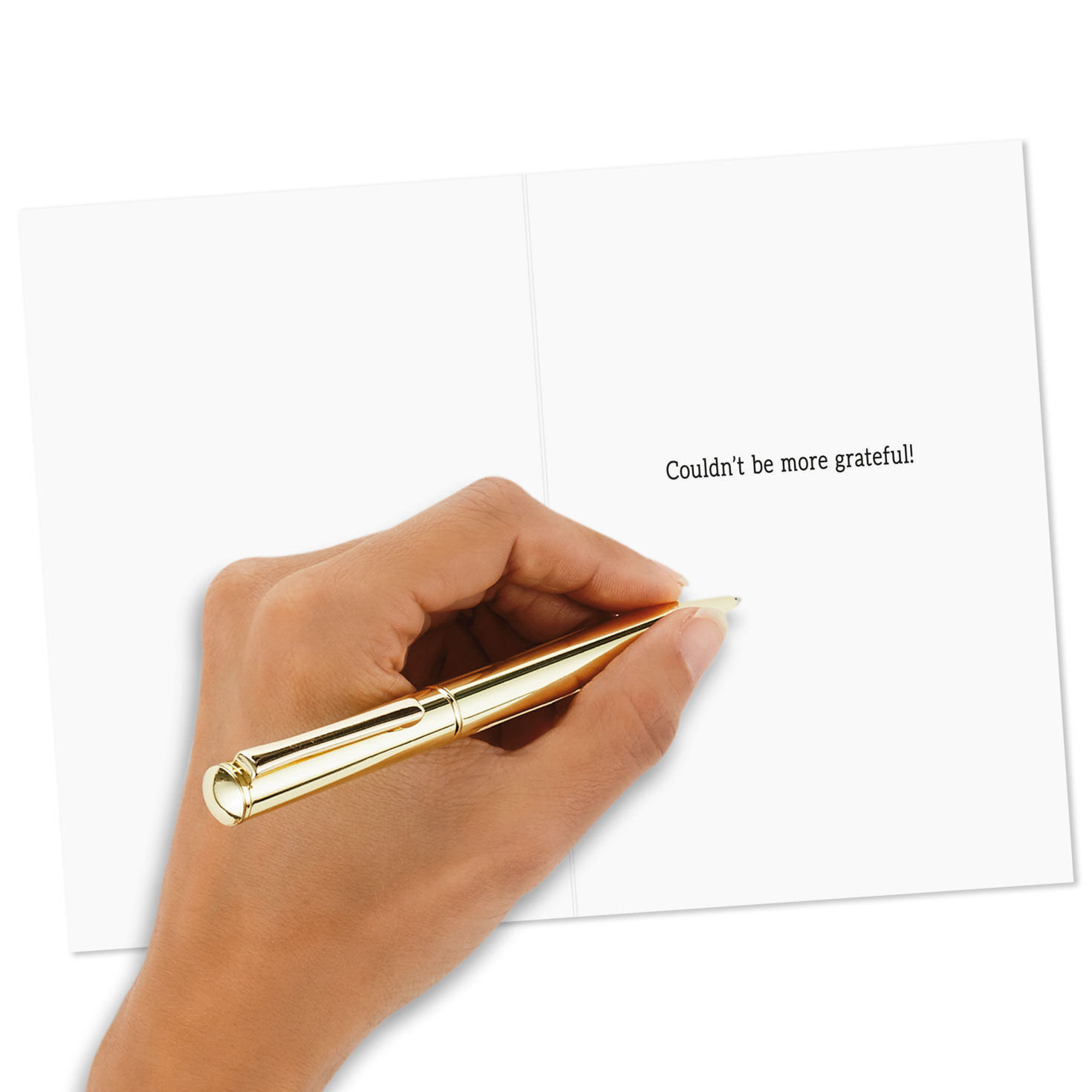 Gold Foil and Holly Christmas Thank You Card Pack Signing card image number 5
