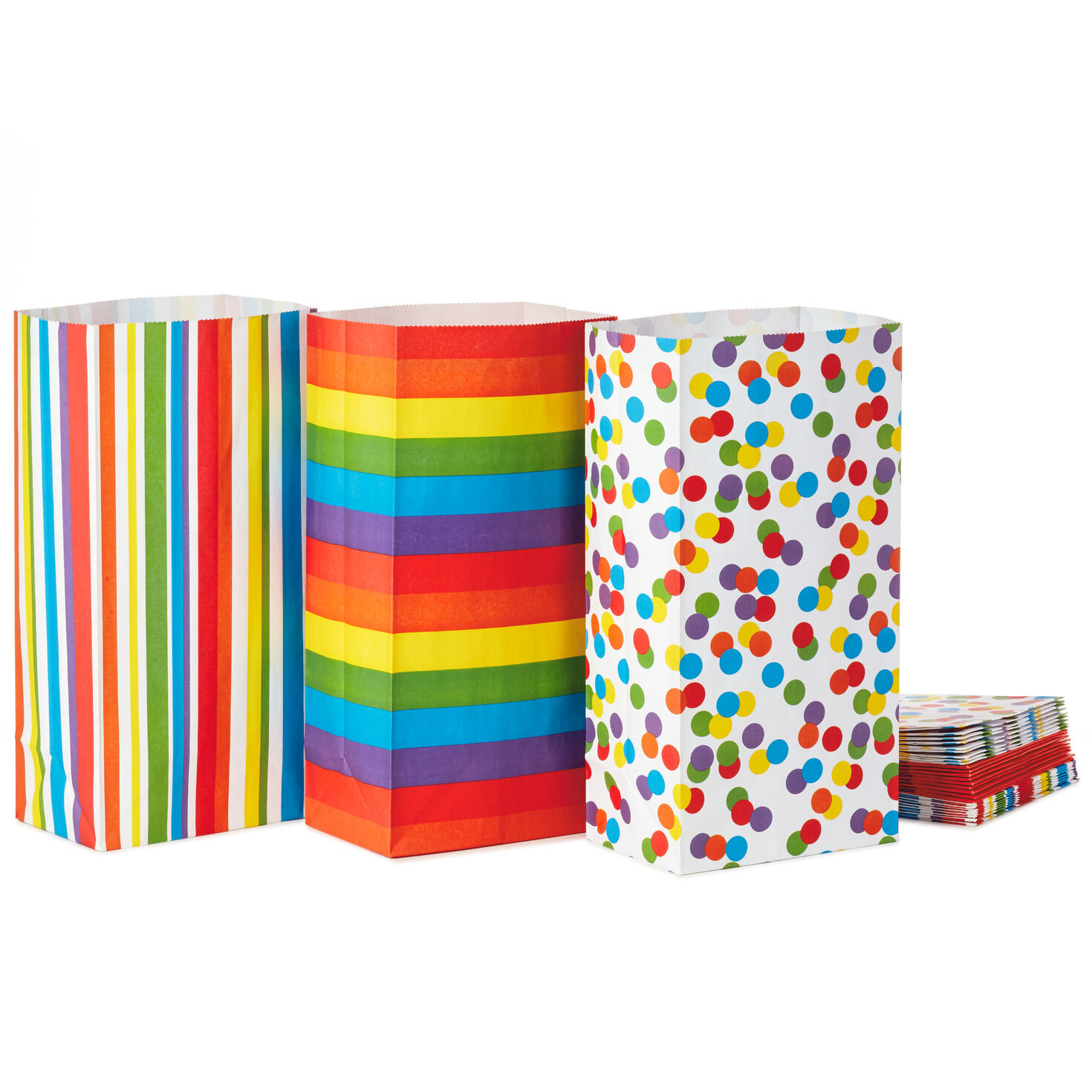 Bright Delight Assorted Paper Goodie Bags, Pack of 30