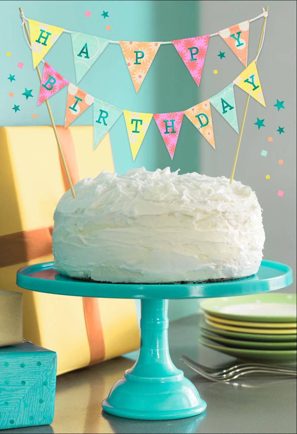 Celebration Time Cake and Banner Birthday Card
