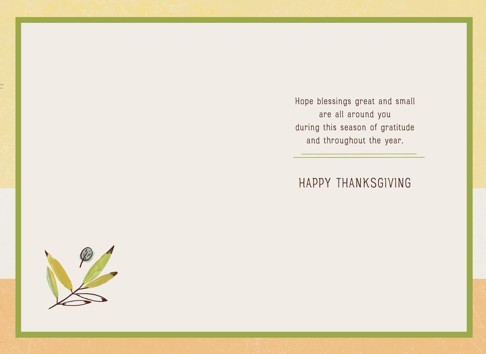 Blessings Great and Small Thanksgiving Card for Godson