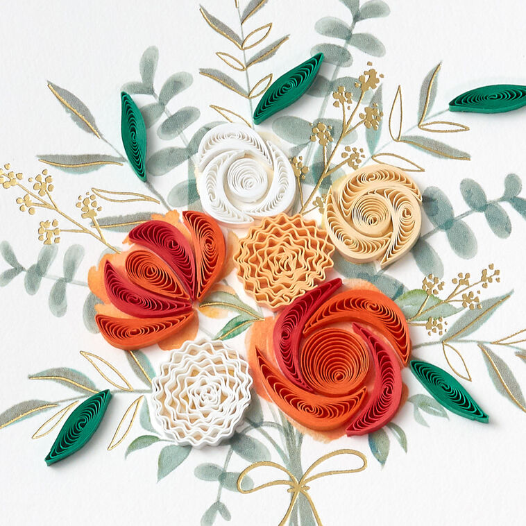 Quilled Flowers Signature Wedding Card Card Front Detail image number 4