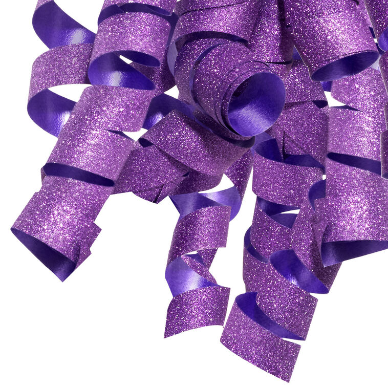 6.5" Sparkling Purple Curly Ribbon Gift Bow, Sparkling Purple, large image number 5